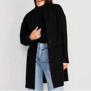 NWT Women’s Old Navy Long-line Cardigan Coat Black XL New